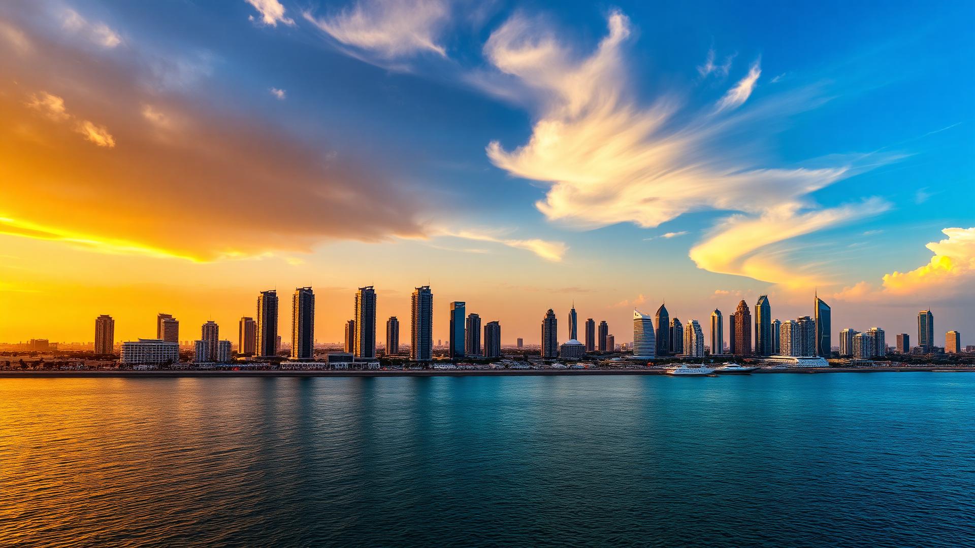 Dammam skyline at sunset