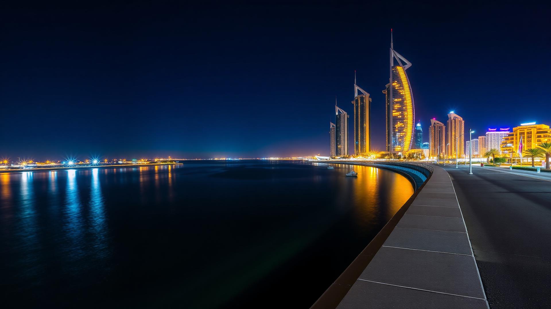 Khobar corniche at night